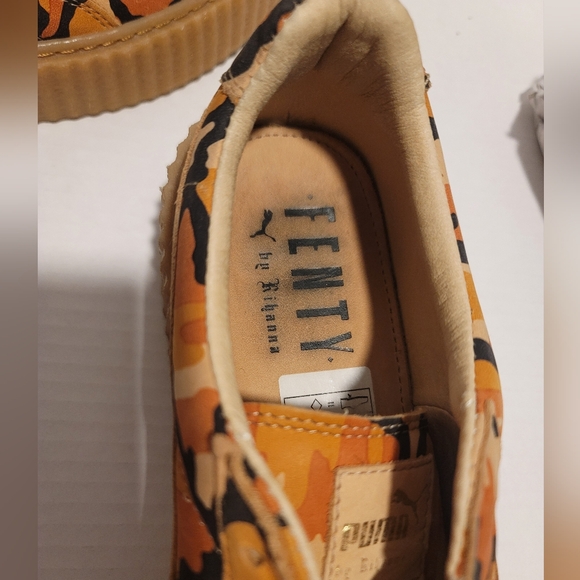 PUMA l FENTY RIHANNA Women’s Sneakers Orange Camo Leather/Suede Sz10
